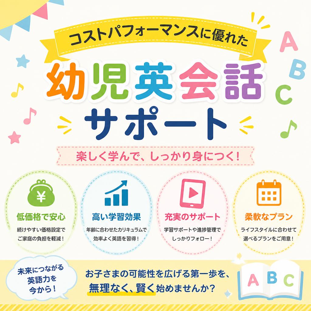コストパフォーマンスに優れた幼児英会話サポート