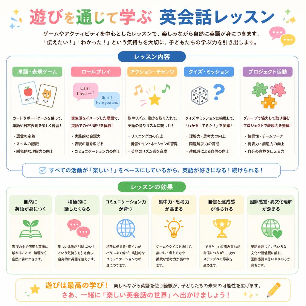 遊びを取り入れた楽しいレッスン