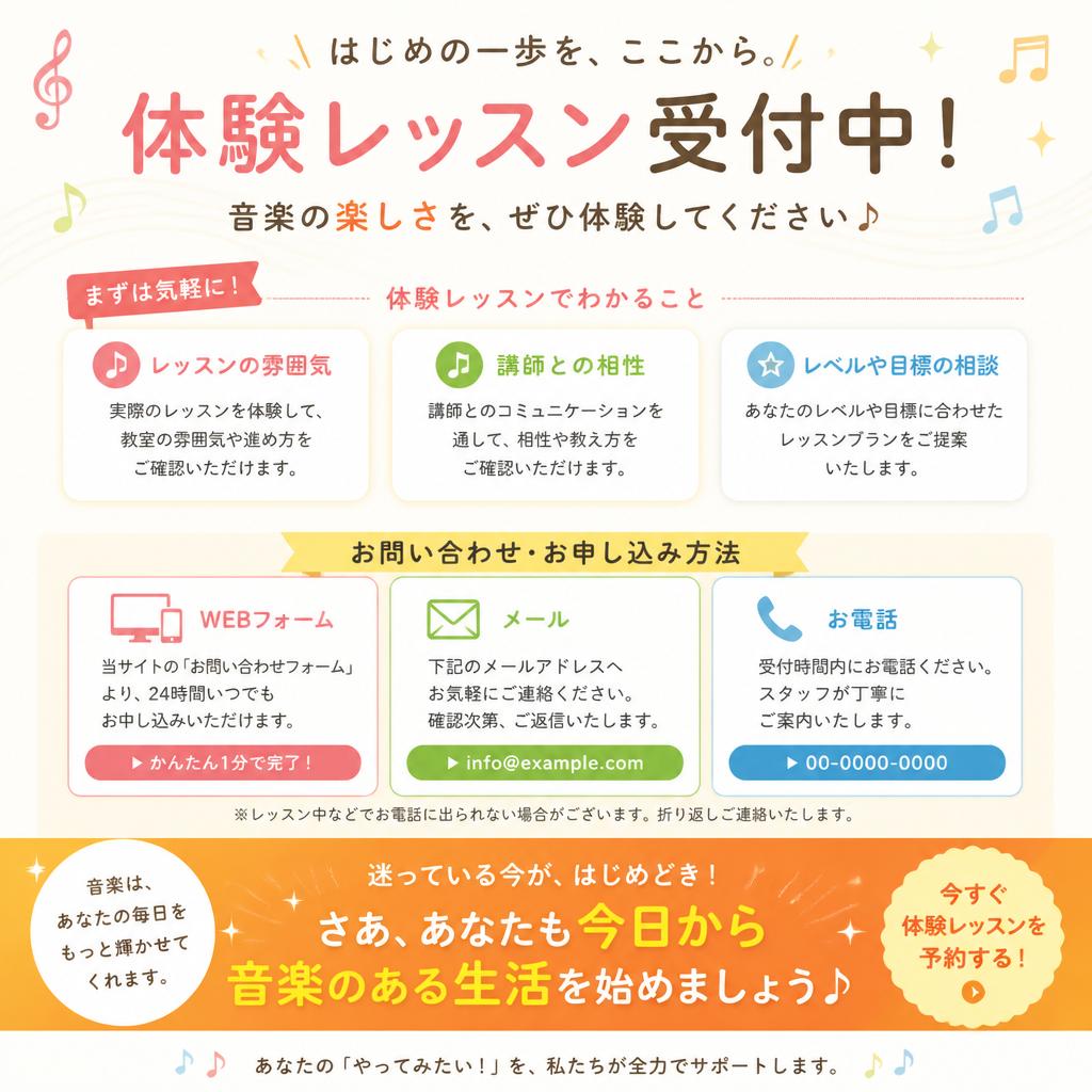 7. お問い合わせ・無料体験レッスンのご案内
