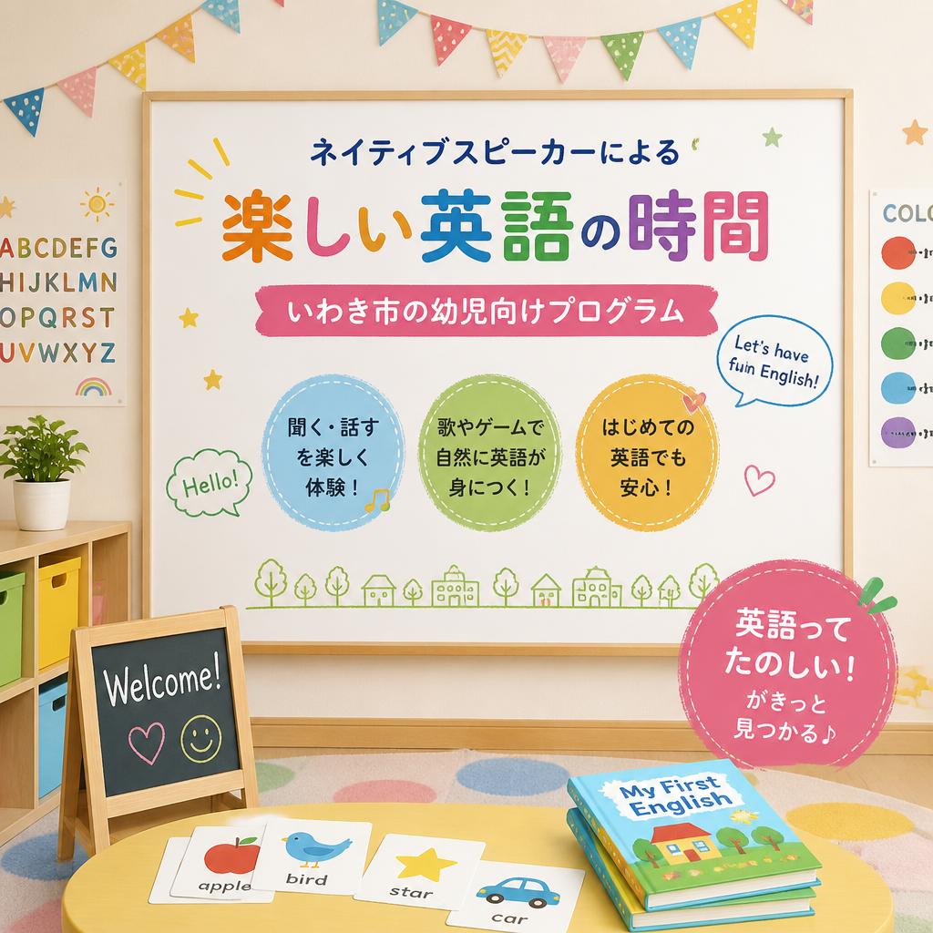ネイティブスピーカーによる楽しい英語の時間、いわき市の幼児向けプログラム