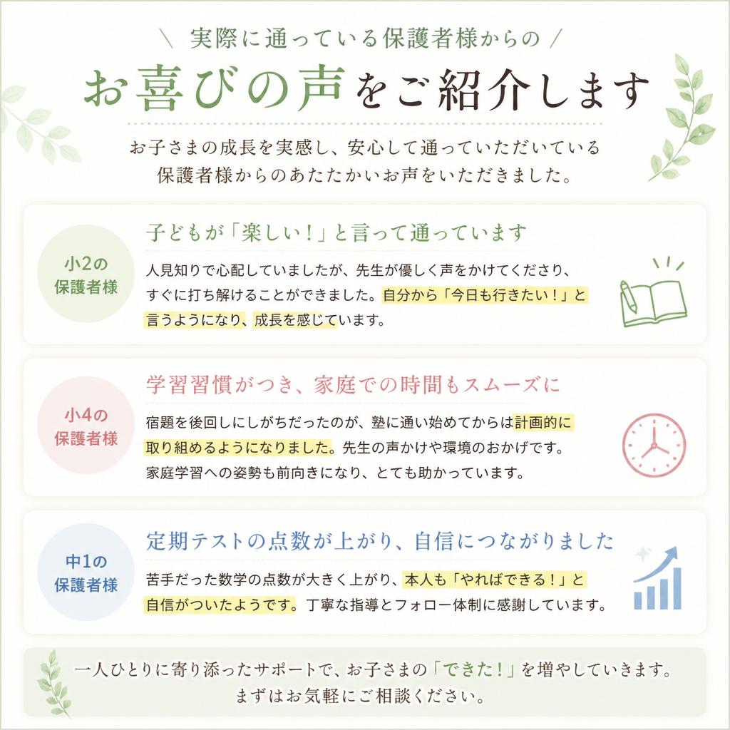 保護者の声