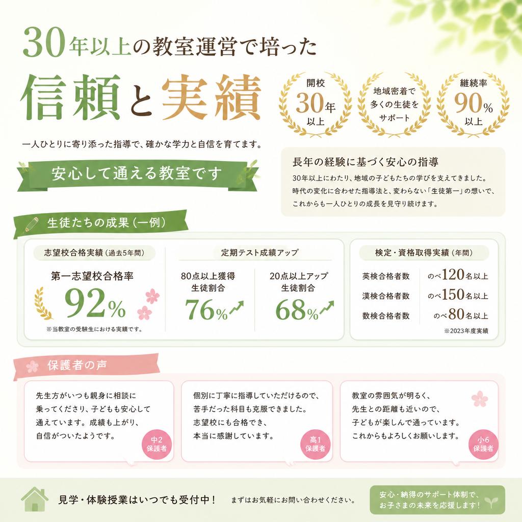 実績と生徒の声